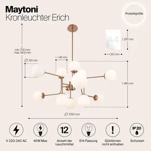Подвесной светильник Maytoni MOD221-PL-12-G