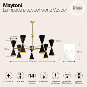 Подвесной светильник Maytoni MOD108PL-14GB