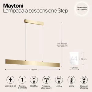Подвесной светильник Maytoni P010PL-L30G3K