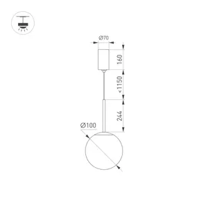 Светильник SP-BEADS-HANG-T-R100-8W Day4000 (BK-GD, 180 deg, 230V) (Arlight, IP20 Металл, 5 лет)