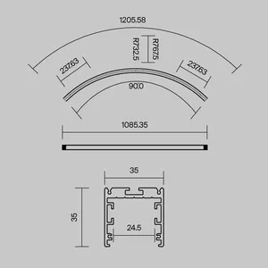 Профиль Led Strip ALM-3535R-B-D-90°-1.5M