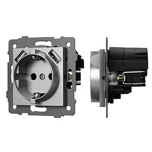 Механизм розетки с USB зарядкой SCT-MUAA-PL-GR-V (250V, 16A) (Arlight, -)
