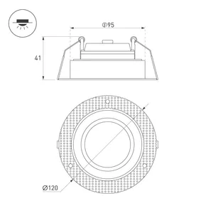 Корпус PLURIO-BASE-BUILT-TRIMLESS-R120 (BK, 1-2, 200mA) (Arlight, IP20 Металл, 3 года)