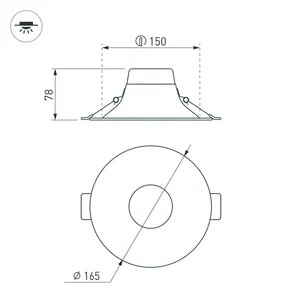 Светильник MS-BLIZZARD-BUILT-R165-16W Warm3000 (WH, 100 deg, 230V) (Arlight, IP20 Металл, 3 года)