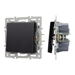 Механизм выключателя одноклавишный перекрёстный SWT-MKX1-PL-BK (250V, 16A) (Arlight, -)