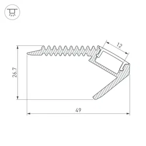 Профиль ARH-STAIR-W47-2000 ANOD (Arlight, Алюминий)