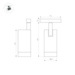 Светильник MAG-ORIENT-SPOT-R45-12W Warm3000 (BK, 24 deg, 48V) (Arlight, IP20 Металл, 5 лет)