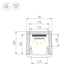 Профиль SL-MINI-10-2000 ANOD (Arlight, Алюминий)
