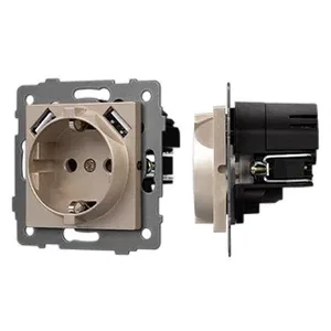 Механизм розетки с USB зарядкой SCT-MUAC-PL-GD-V (250V, 16A) (Arlight, -)