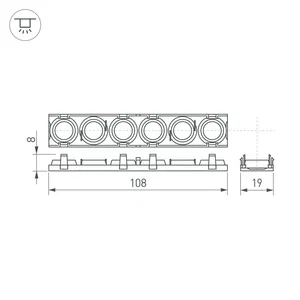Экран линзованный SL-LINE-W20-55deg-540 (Arlight, Пластик)