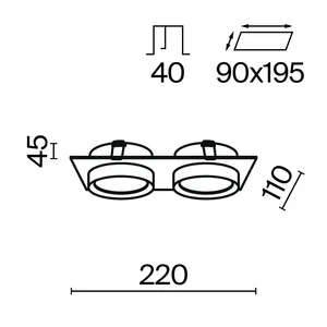Встраиваемый светильник Technical DL086-02-GX53-SQ-W