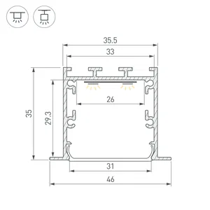 Профиль LINIA49-F-M-3000 WHITE (Arlight, Алюминий)