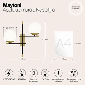 Настенный светильник (бра) Maytoni MOD050WL-02G