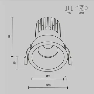 Встраиваемый светильник Technical DL117-15W-2.7K-B