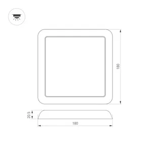 Светильник CL-FIOKK-S220x220-18W Day4000-MIX (WH, 120 deg, 230V) (Arlight, IP44 Пластик, 3 года)