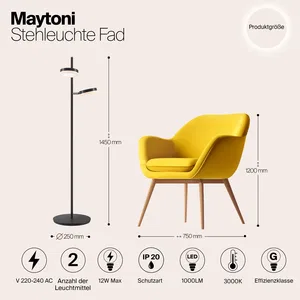Напольный светильник (торшер) Maytoni MOD070FL-L12B3K