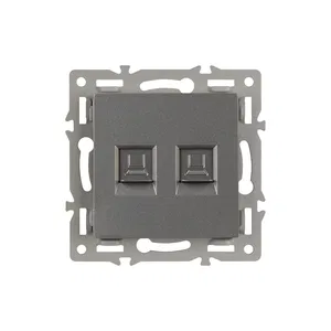 Механизм компьютерной розетки двойной SCT-MPC2-PL-GR (RJ-45, CAT6) (Arlight, -)