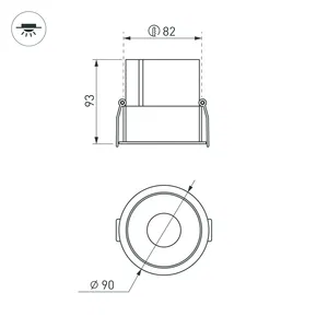 Светильник MS-ATLAS-BUILT-R90-25W Warm3000 (WH-BK, 30 deg, 230V) (Arlight, IP20 Металл, 5 лет)