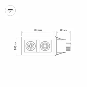 Светильник CL-KARDAN-S180x102-2x9W Day (WH, 38 deg) (Arlight, IP20 Металл, 3 года)