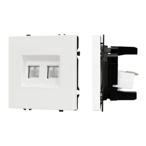 Механизм сдвоенной компьютерной розетки SCT-NOBE-MPC2-SFPL-WH (RJ-45, CAT6) (Arlight, Белый кварц)