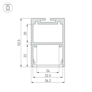 Профиль ARH-LINE-3750A-2000 ANOD (Arlight, Алюминий)