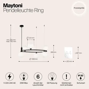 Подвесной светильник Maytoni MOD013PL-06B