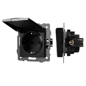 Механизм розетки влагозащищённый SCT-MCP-PL-BK-V (250V, 16A) (Arlight, -)