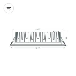 Светильник MS-MIST-BUILT-R220-30W Warm3000 (WH, 110 deg, 230V) (Arlight, IP54 Металл, 5 лет)