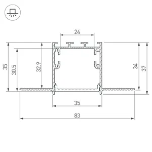 Профиль SL-LINIA32-FANTOM-2000 ANOD (Arlight, Алюминий)