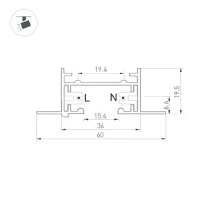 Трек LGD-2TR-TRACK-F-1000-WH-M (C) (Arlight, IP20 Металл, 3 года)