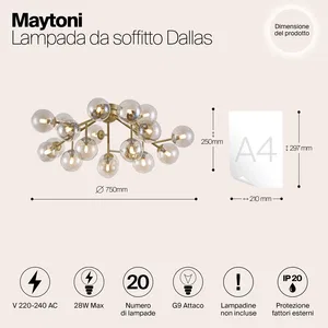 Потолочный светильник Maytoni MOD545PL-20G