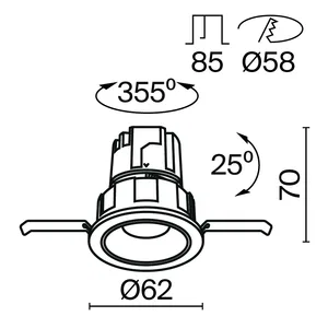 Встраиваемый светильник Technical DL057-10W3K-B