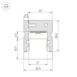 Профиль ARH-FLOOR27-H28-2000 ANOD (Arlight, Металл)