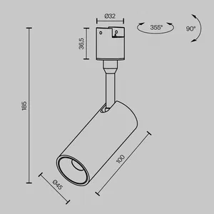 Трековый светильник Technical TR163-1-10W3K-M-B