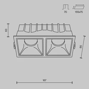 Встраиваемый светильник Technical DL043-02-15W3K-D-SQ-WB