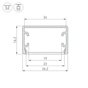 Профиль PLS-LOCK-H16-SMT-2000 ANOD BLACK (Arlight, Алюминий)