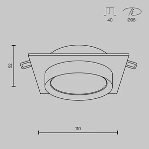 Встраиваемый светильник Technical DL086-GX53-SQ-B