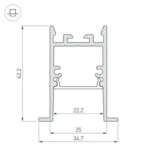 Профиль SL-COMFORT-3542-F-2000 ANOD BLACK (Arlight, Алюминий)