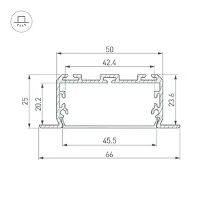 Профиль KLUS-POWER-W50-FS-2000 ANOD (Arlight, Алюминий)