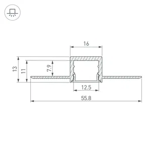 Профиль SL-LINIA16-FANTOM-2000 ANOD (Arlight, Алюминий)