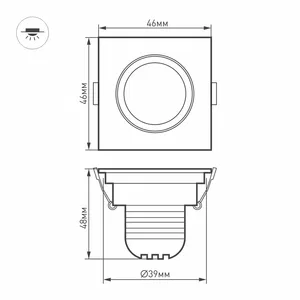 Светодиодный светильник LTM-S46x46WH 3W Warm White 30deg (Arlight, IP40 Металл, 3 года)