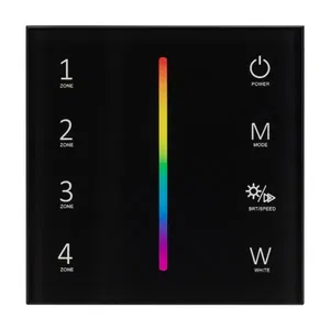 Панель Sens SMART-P30-RGBW Black (230V, 4 зоны, 2.4G) (Arlight, IP20 Пластик, 5 лет)