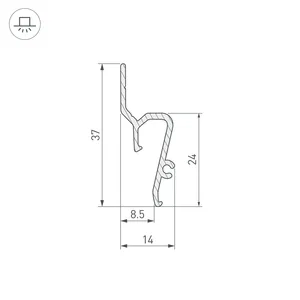 Профиль STRETCH-SHADOW-TECH-VENT-2000 BLACK (A2-DELTA) (Arlight, Алюминий)