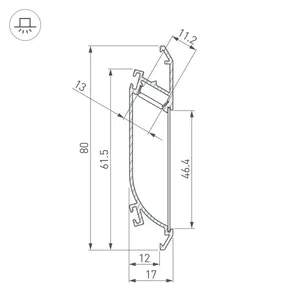 Профиль K-WALL-2000 ANOD (Arlight, Алюминий)