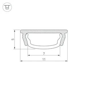 Профиль ARH-BENT-W11-2000 ANOD (Arlight, Алюминий)