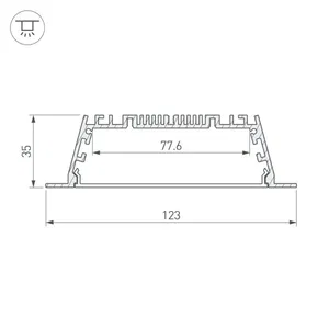 Профиль с экраном ARH-POWER-W120-F-2000 ANOD (Arlight, Алюминий)