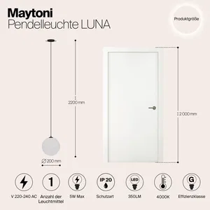 Подвесной светильник Maytoni P039PL-5W4K-20INS-B
