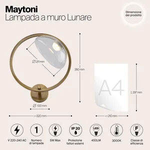 Настенный светильник (бра) Maytoni MOD327WL-L5BS3K1