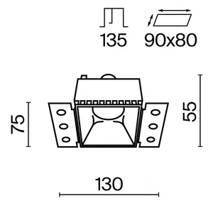 Встраиваемый светильник Technical DL051-U-1WMG