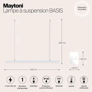 Подвесной светильник Maytoni P051PL-L40W4K